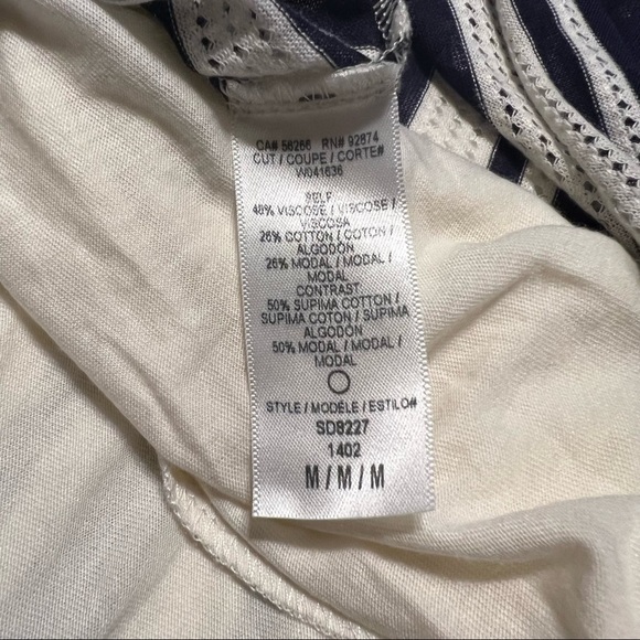 SPLENDID (NWT) Navy Striped Maxi Dress Size M Beautiful Knit Overlay - Picture 5 of 9